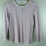 Roller Rabbit Hearts Pajama Top Long Sleeve Women's Size Small Pima Cotton Peru Photo 0