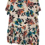 Agnes & Dora Women's Med Floral Relaxed Ruffle Tee Crew Neck Short Sleeve Top Photo 1