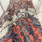 Three Hearts Pink and white paisley print boho smocked ruffle maxi dress size XL Photo 4