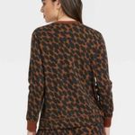 Stars Above Animal Leopard Print Soft Fleece Sweatshirt - Dark Brown Size XS Photo 3