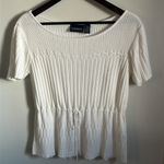 Liz Claiborne Liz Sport Short Sleeve Ribbed Knit Peplum Lightweight Sweater Top Photo 7