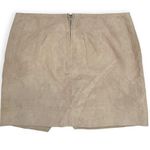 BLANK NYC | Size 26 | Fawn Beige Suede Leather Side Lace Lined A-Line Mini Skirt Photo 6