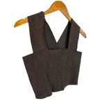 ALC Frank New A.L.C. Ali bronze metallic Knit Crop Top Size Medium Celebrity Style Photo 3