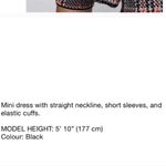 ZARA NWT  Bodycon Houndstooth Plaid Knit Dress Boat Halter Neck Black/Orange Sz L Photo 7