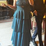 High Neck Tiered Ruffle Dress Green Size L Photo 2