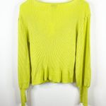 Moon River NWT  Ribbed Square Neck Sweater L Green Photo 2