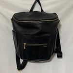 FAWN SOFT LEATHER DIAPER BAG BACKPACK GOOD CLEAN CONDITION INTERCHANGE STRAPS Black Photo 1