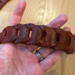 American Vintage Vintage Brass and Leather Belt Unisex Boho Cowboy Photo 3