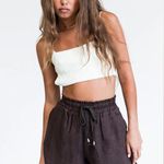 Princess Polly Mary Linen Shorts Brown Photo 1