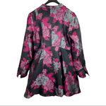 Jerry T Art To Wear Floral Jacket Tie Front Flare Sz Large Pink Photo 1