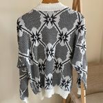 Vintage Starlight Print Chunky Crewneck Sweater in Cream/Gray Gray Size XL Photo 2
