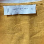 Lucky Brand  Women's Yellow Cotton Wrap Top Puff‎ Sleeves Tie Waist - M NWOT Photo 6