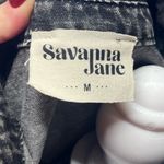 Savanna Jane Black Washed Denim Button Front Tiered Shirt Dress Size M Size M Photo 6