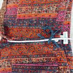 Sundance Kalini Shorts Floral Stripes Brown Contrast Trim Linen Size L Petite Photo 9