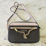 Michael Kors  Jet Set Item Powder Blush Leather East West Zip Chain Crossbody Bag Photo 0