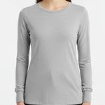 90s Vintage NATIONAL JEAN COMPANY Gray Long Sleeve T Photo 0