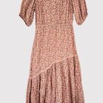 Sundance Women Dress Pink Pastoral Maxi Floral V Neck Puff Sleeve A Line Boho XS Photo 0