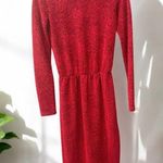ZARA  Red Jacquard High Neck Stretch Split Leg Size Medium Photo 2