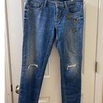 Cambio Laurie Jeans Women modern rise with beaded bees stars size 8 blue Photo 0