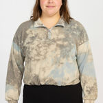 Abound NWOT  Women’s Multicolor Tie-Dye Partial Zip Cropped Sweatshirt Size Large Photo 0
