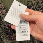 Reiss Adorable  NWT olive pink spotted pleated boho deep vneck flowy midi dress Photo 6