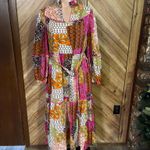 FATE. Women's Medium Happy For You Patchwork Midi Dress Fuchsia Pink Boho Photo 1