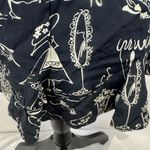 Vintage Ann May100% silk black white French Paris boudoir print skirt size 14 Photo 2