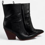 Veronica Beard  Black Stacked Heel Leather Logan Boots Sz 6 Photo 0