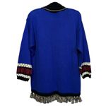 Vintage Carole Little Christmas Ugly Sweater Size M Holiday Nutcracker Tassels Blue Photo 2