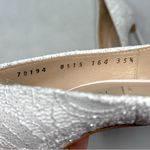 Casadei NEW  Blade Heel Glittery Lace Pointed Toe Pumps White Wedding Bridal 35.5 Photo 10