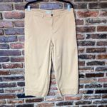 Garnet Hill  Tan Brown Wide Leg Cropped Chino Pants Women's Size 12 Photo 1