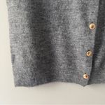 H&M  Gray Sleeveless Gold Button-Up Sweater Vest Academia Preppy Business Casual Photo 7