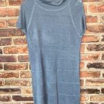 she's cool  Gray Knit Short Sleeve Turtleneck Sweater Dress Women's Size Large Photo 0