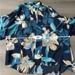 ZARA Navy Blue & Blue Floral Print Fringe Cardigan Kimono Size L Photo 7