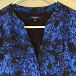 Madewell  Director Silk Shift Dress Mini Floral Blue Black Large Photo 4