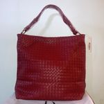 Red Woven Lulu Dharma Bucket Bag Purse & Dust Bag Photo 2