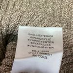 Emory park Tan Metallic Off Shoulder Ribbed Knit Long Sleeve Crop Sweater Top S Photo 6