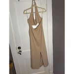 ZARA  Beige Pink Halter Cut Out Midi Dress Photo 4