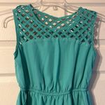 Sequin Hearts  Teal Sleeveless Dress Medium Photo 1