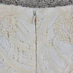 Carmen Marc Valvo Signature Lace and Beaded Skirt Womens 4 Ivory Overlay Knee Photo 9