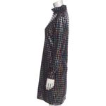 L'Agence Cher Black Holographic Houndstooth Print Mock Turtleneck Stretchy Mini Photo 5