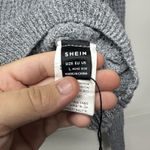 SheIn  Women's Gray Knit Sweater Size Large – Waffle Texture Pullover Photo 6
