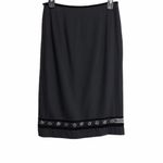 Moschino  Pencil‎ Skirt Womens 8 Black With Floral Embroidery Photo 1