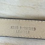 Enmon Women’s Belt Black Burnished Leather Thin Silver Buckle Western Small Photo 4