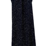 American Vintage Vintage Dress Size Small Fish Navy Blue Keyhole Wrap Neck Polyester Midi/Maxi Photo 0