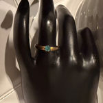Source Unknown Gold Tone Ring with Turquoise Gem Photo 1