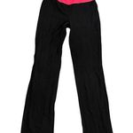 Everlast Flared Yoga Pants Foldover Waistband Stretch Black/Pink S Photo 0