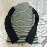 Lululemon Daily Yoga Mint Moment Jacket Sz 6 Full Zip Black Green Stripe Preppy Photo 5
