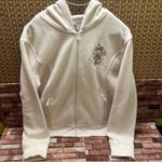 Disney Walt World Minnie Mouse Cream Zip-Up Hoodie with Embroidery Photo 0