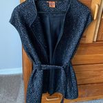 Tory Burch Senal Vest Tweed Belted Leather trim M Photo 1